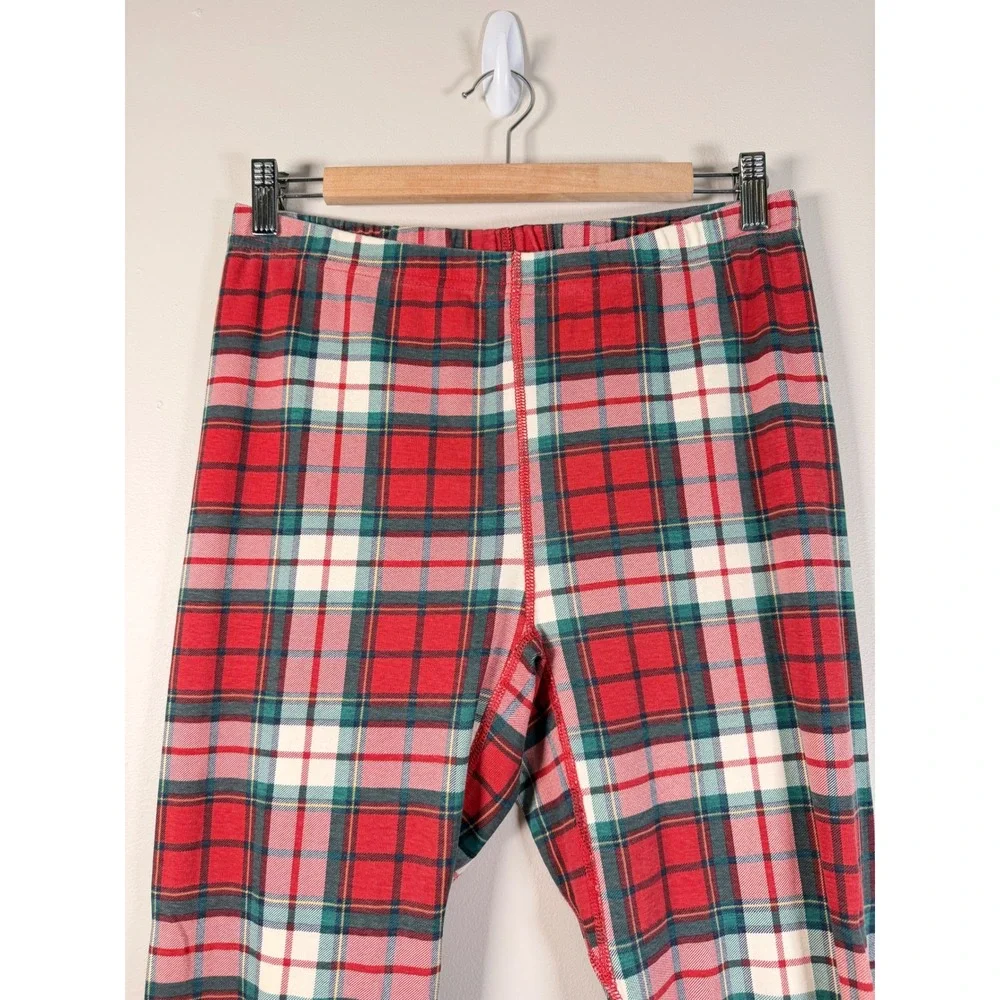 Hanna Andersson Red Plaid Organic Cotton Pajama Pants Large Holiday Tartan